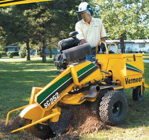 stump grinder vermeer hp self rentalex cm straight ground level above prope below line